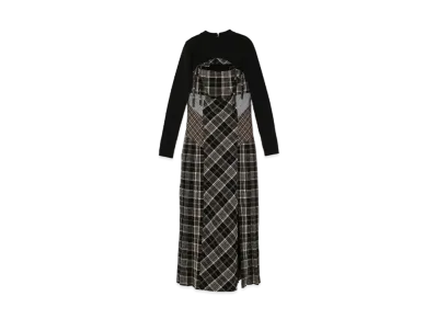 ANDMARY Nadia Check Long Dress "Black"