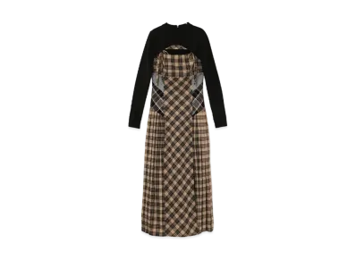 ANDMARY Nadia Check Long Dress "Beige"