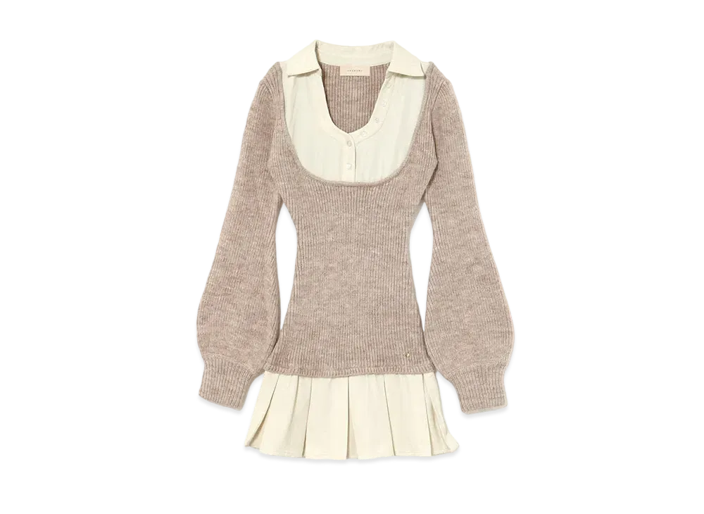 ANDMARY Demi Layered Mini Dress "Beige"