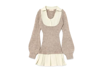 ANDMARY Demi Layered Mini Dress "Beige"