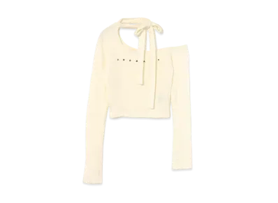 ANDMARY Nana Ribbon Oneshoulder Tops "Ivory"