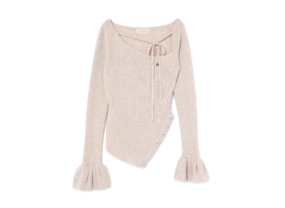 ANDANDMARY Mary Flora knit tops "Beige"