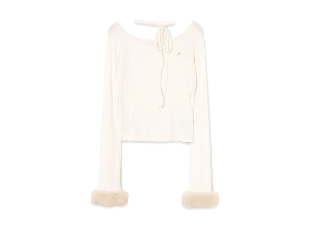 トップス ANDMARY Tina ribbon tops white ANDMARY】Tina ribbon tops