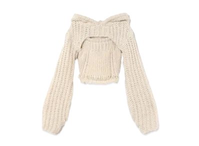ANDANDMARY Mary Leo hood knit set "Ivory"