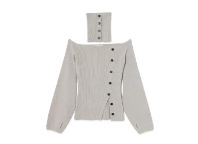 ANDANDMARY Mary Nell knit neck warmer tops "Gray"