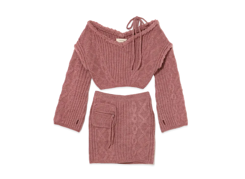 ANDANDMARY Mary Formy knit set up "Pink"