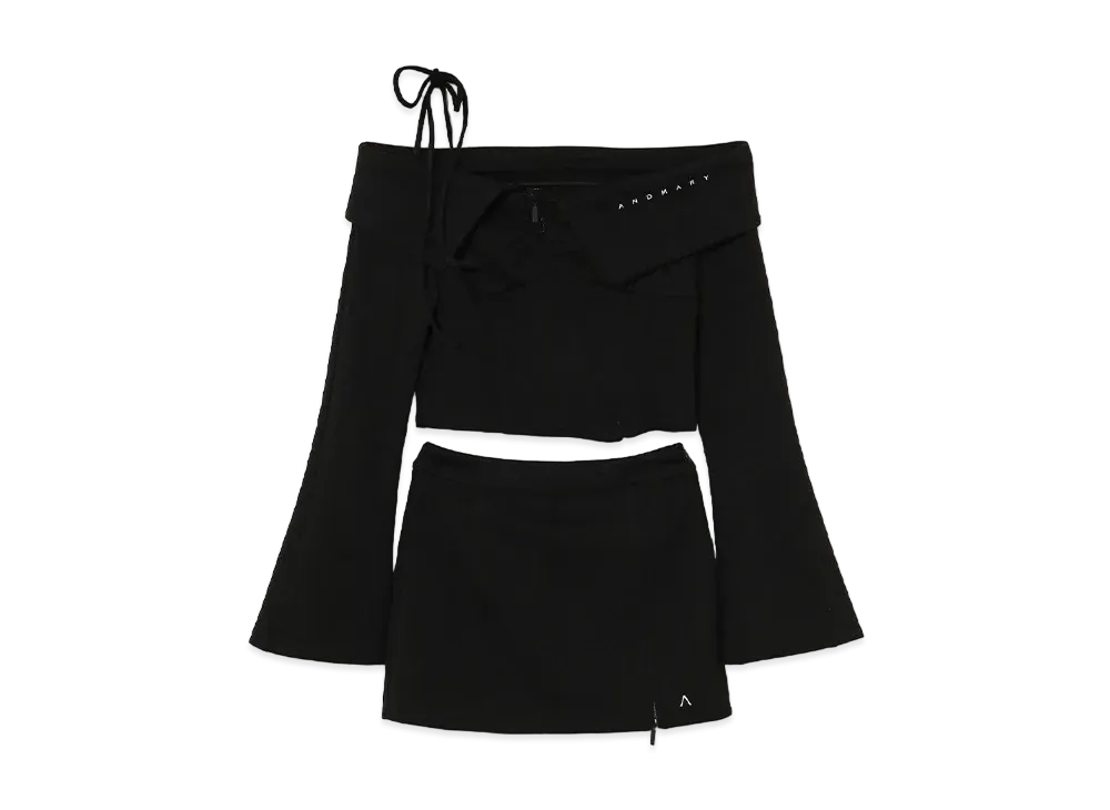 ANDANDMARY Mary Retina zip set up "Black"