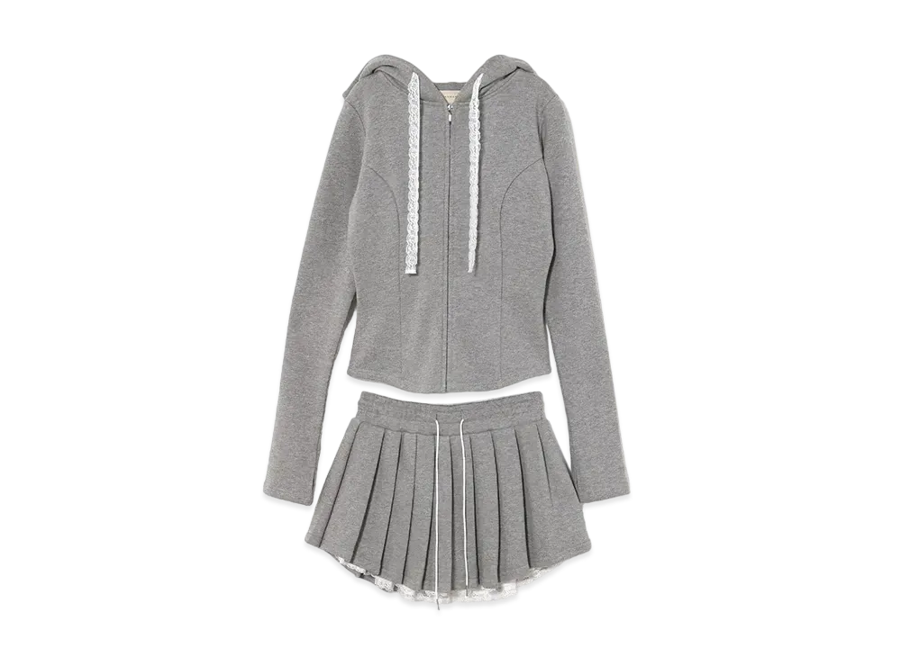 ANDANDMARY Mary Mimi lace hood set up "Gray"