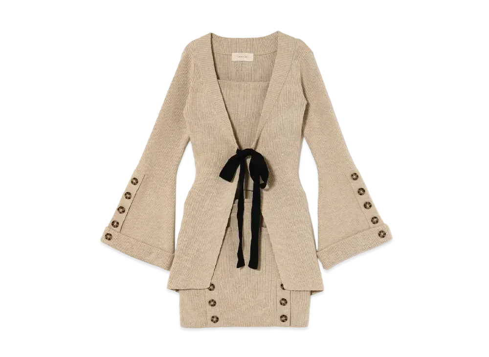 ANDANDMARY Mary Rola ribbon set up "Beige"