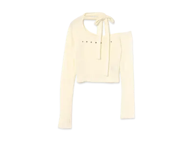 ANDANDMARY Nana Ribbon Oneshoulder Tops "Ivory"
