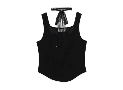 ANDANDMARY Zoe Ribbon Tops "Black"