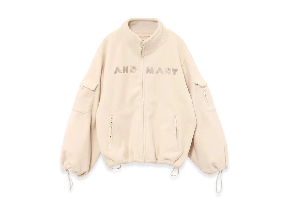 ジャケット・アウター andMary Mary logo fleece jacket ivory ANDMARY】Mary logo fleece jacket