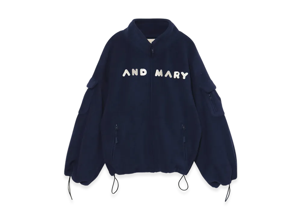 ANDMARY Mary Logo Fleece Jacket "Navy"