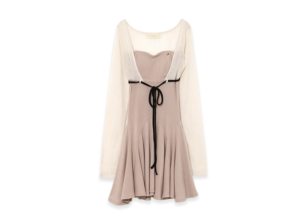 ANDMARY Lona Ribbon Mini Dress "Beige"