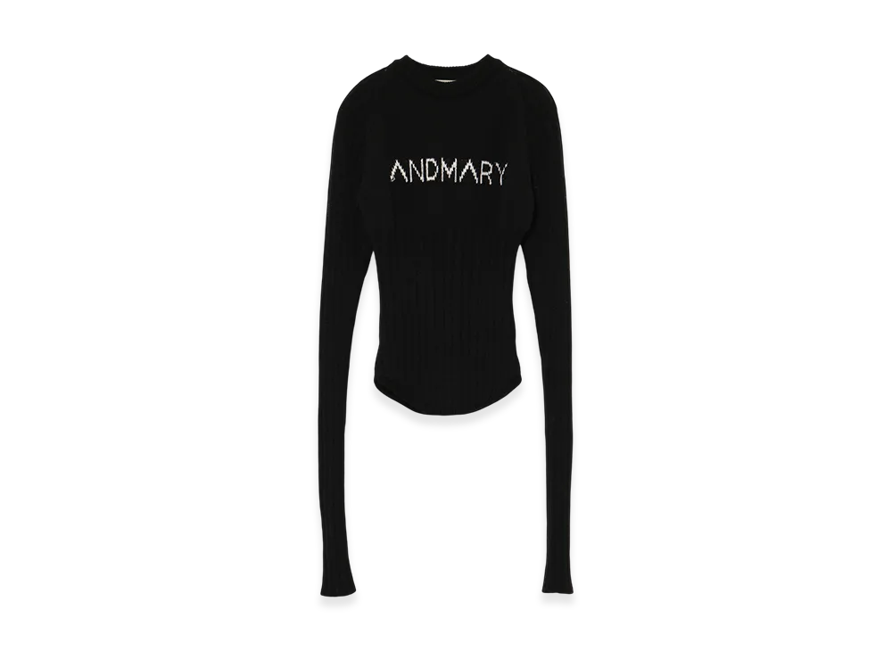 ANDMARY Mary Logo Knit Tops "Black"