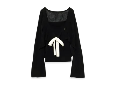 ANDMARY Emma Knit Flare Cardigan Set "Black"