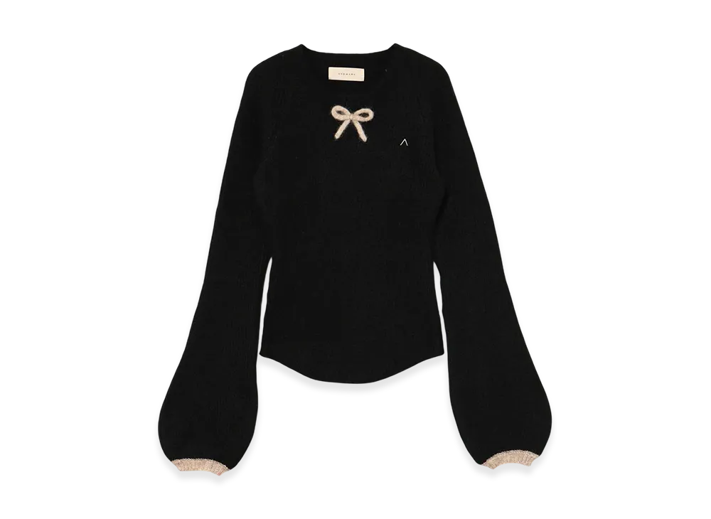 ANDMARY Baby Ribbon Knit Tops "Black"