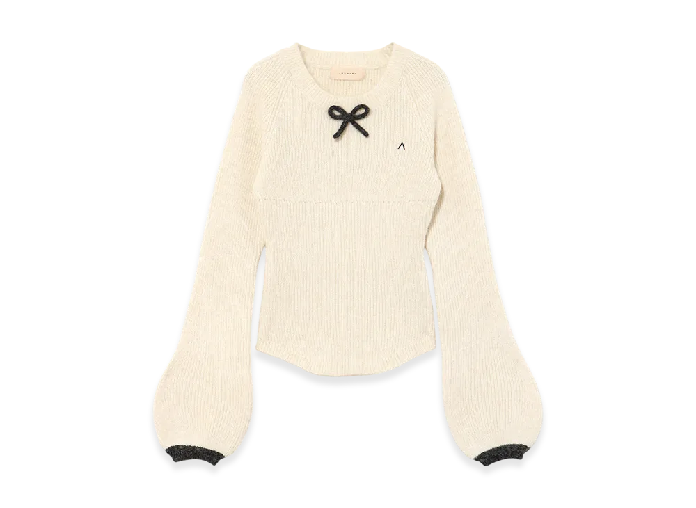 ANDMARY Baby Ribbon Knit Tops "Ivory"