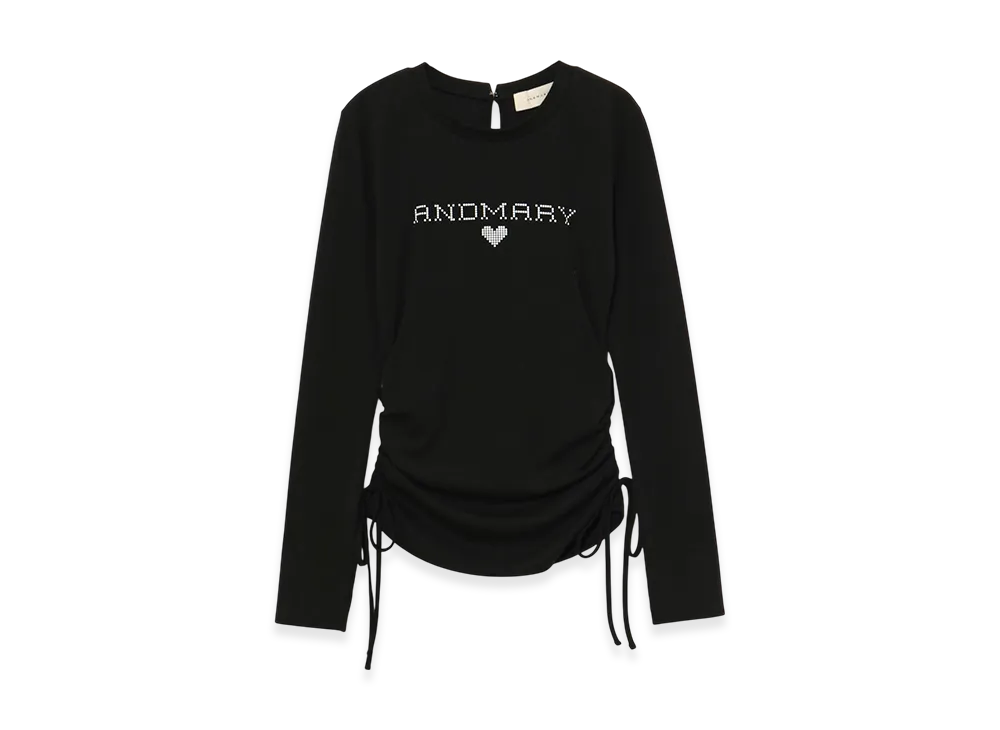 ANDMARY Dot Mary Logo Tops "Black"