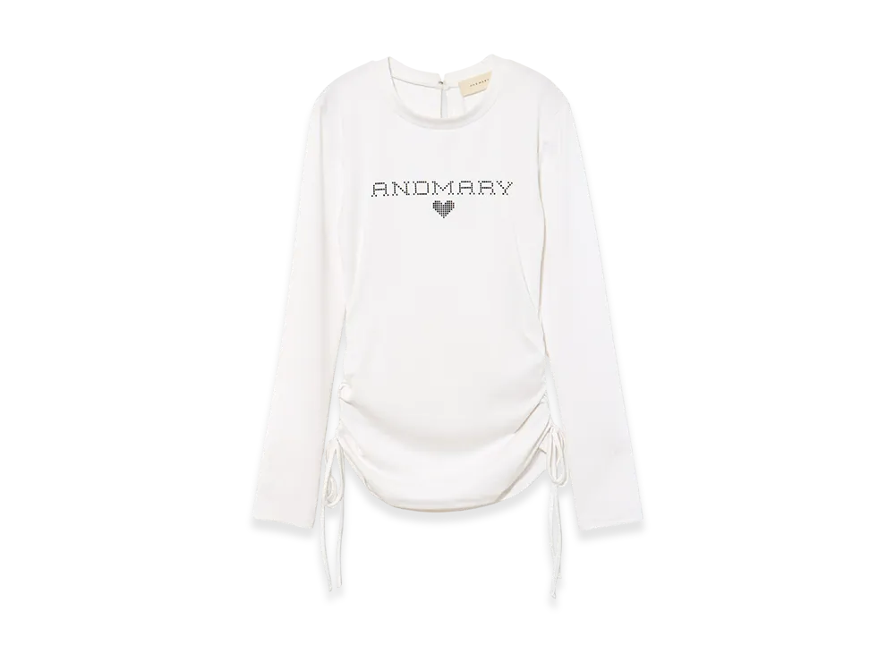 ANDMARY Dot Mary Logo Tops "White"