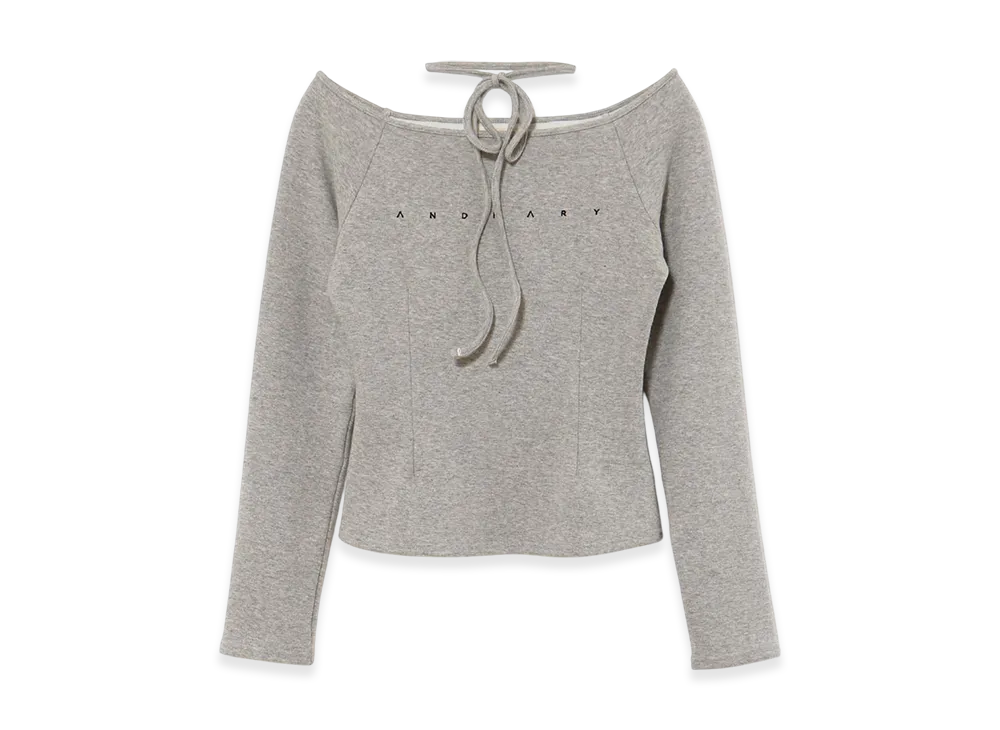 ANDMARY Mary Logo Choker Tops "Gray"