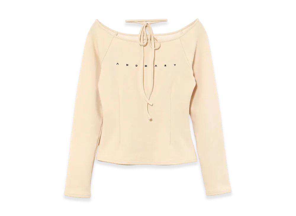 ANDMARY Mary Logo Choker Tops "Ivory"