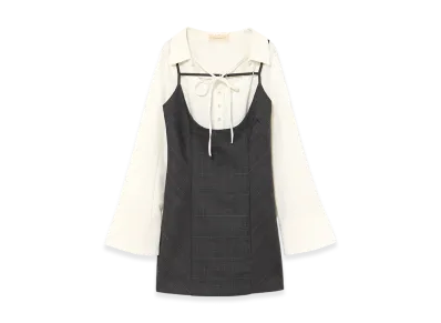 ANDMARY Betty Layered Check Dress "Gray"