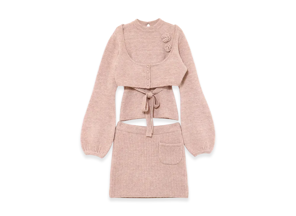ANDMARY Flower Knit Set Up "Pink"