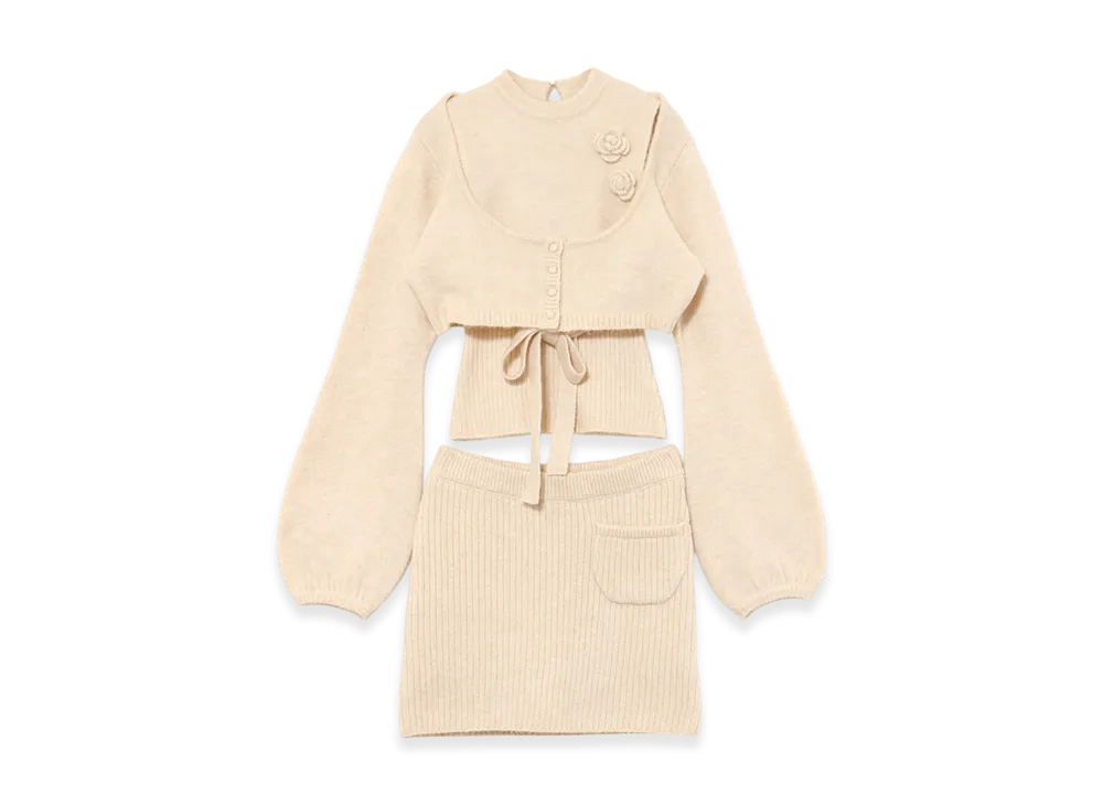 ANDMARY Flower Knit Set Up "Ivory"