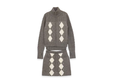 ANDMARY Argyle Knit Set Up "Gray"