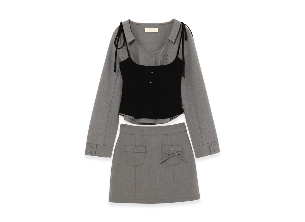 ANDMARY Maya Blouse Knit Set Up "Gray"