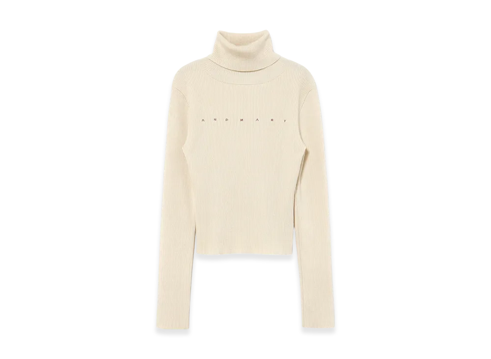 ANDMARY Mary Turtle Knit Tops "Ivory"
