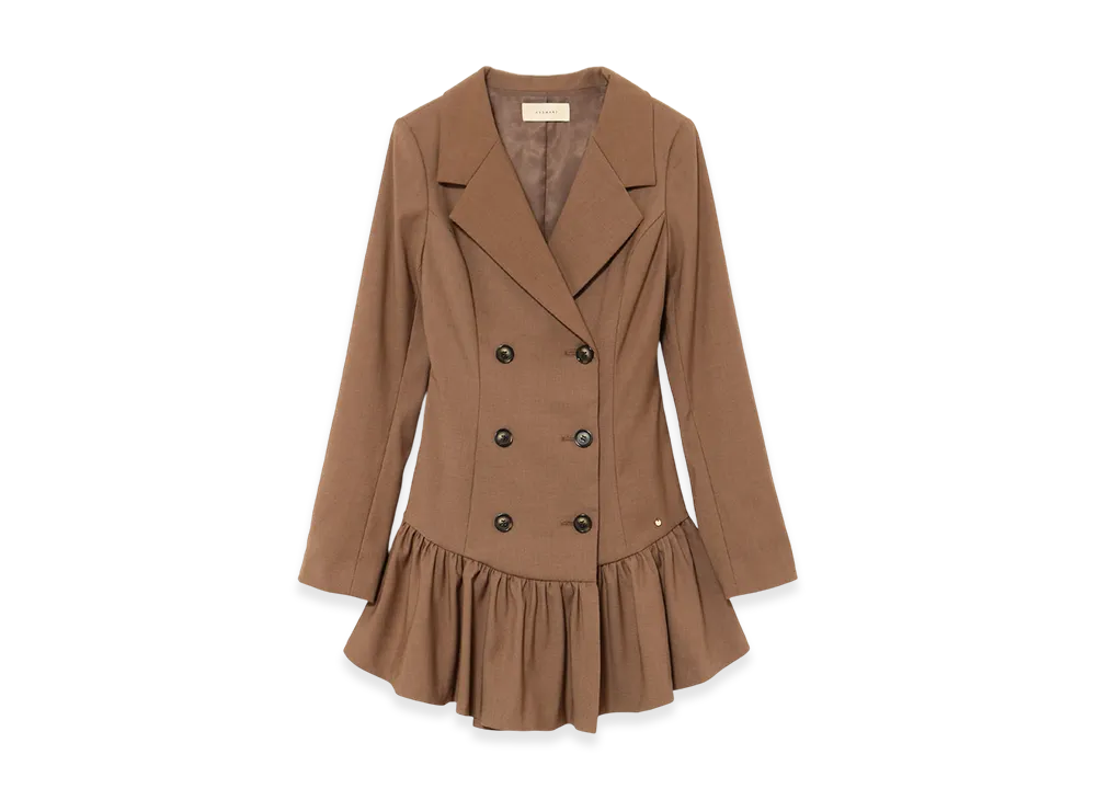 ANDMARY Donna Gather Mini Dress "Brown"