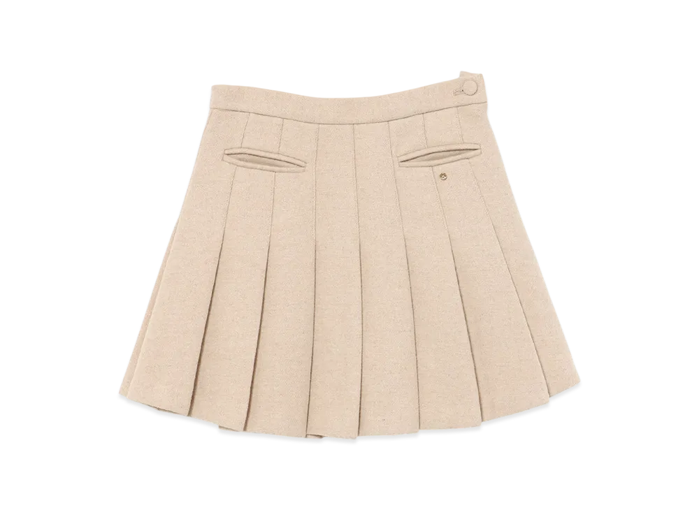 ANDMARY Zoey Pleats Mini Skirt "Beige"