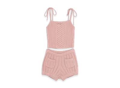 ANDMARY Hug Knit Camisole Pants Set Up "Pink"