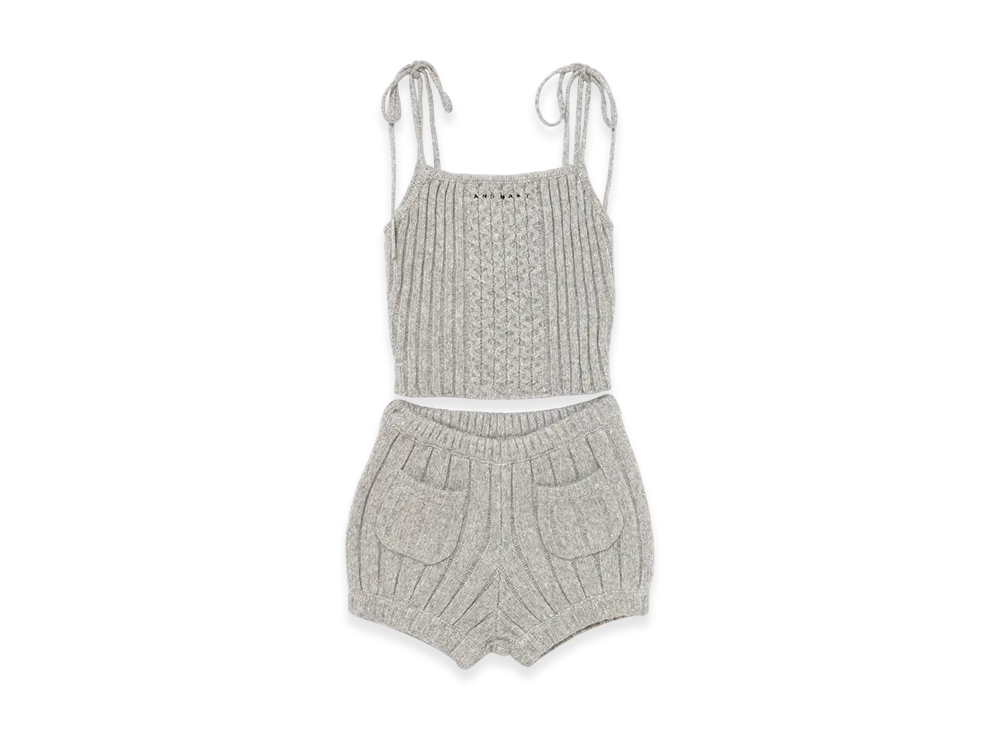ANDMARY Hug Knit Camisole Pants Set Up "Gray"