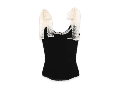 ANDMARY Cotton Ribbon Tank "Black"