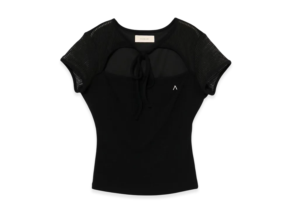 ANDMARY Roy Ribbon Tops "Black"