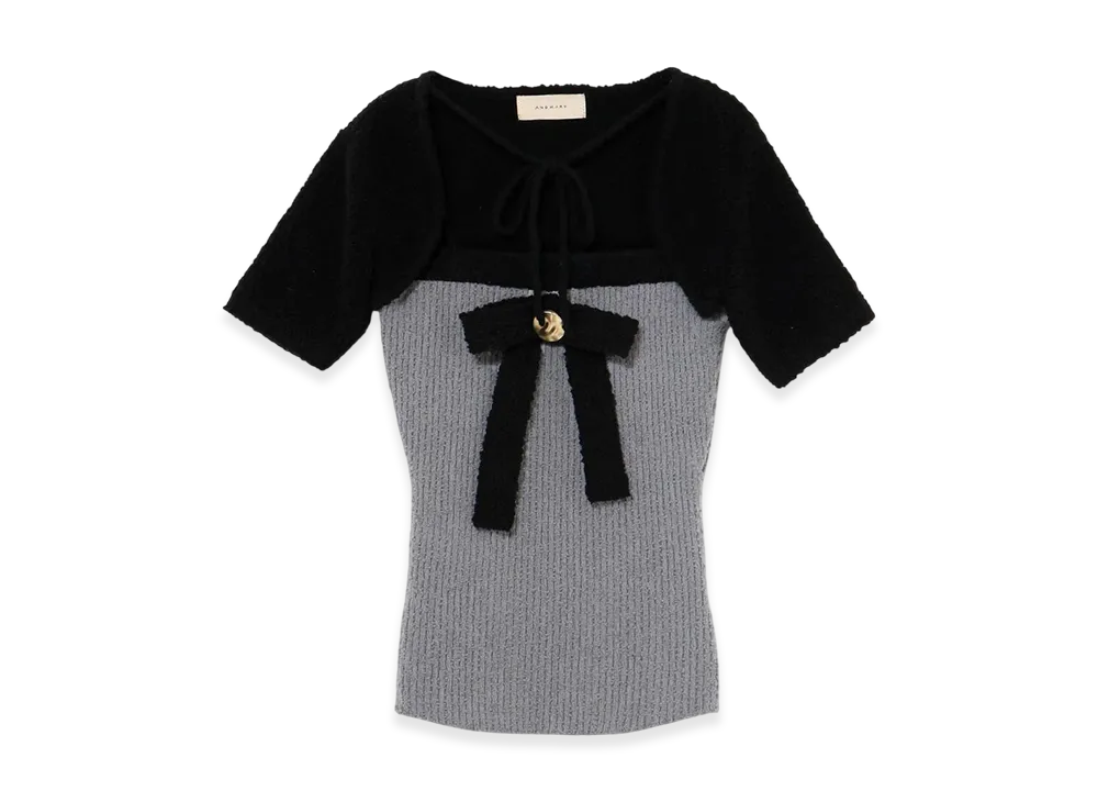 ANDMARY Bicolor Ribbon Tops "Black"