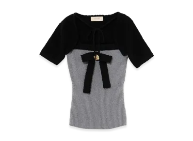 ANDMARY Bicolor Ribbon Tops "Black"