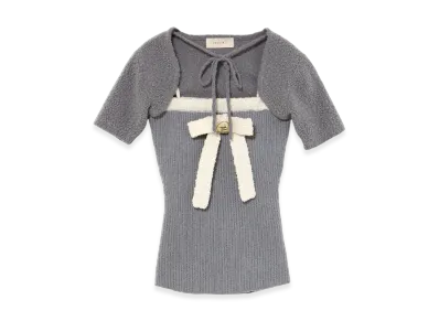 ANDMARY Bicolor Ribbon Tops "White"