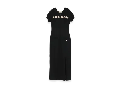 ANDMARY Mary Logo Hoodie Dress "Black"