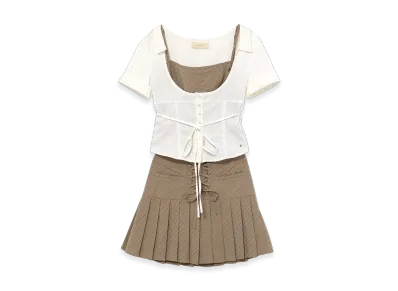 ANDMARY Jad Pleats Set Up "Brown"