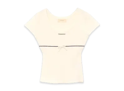 ANDMARY Putty Ribbon Tops "White"