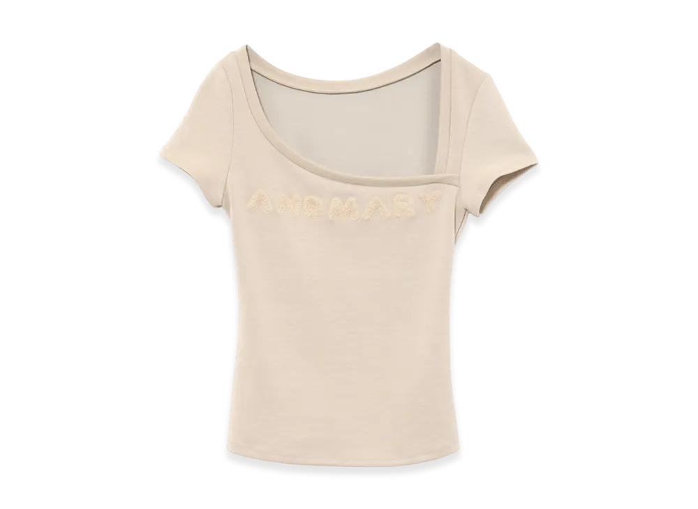 ANDMARY Mary Logo Tops "Beige"