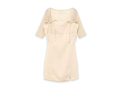 ANDMARY Baby Slit Mini Dress "Ivory"