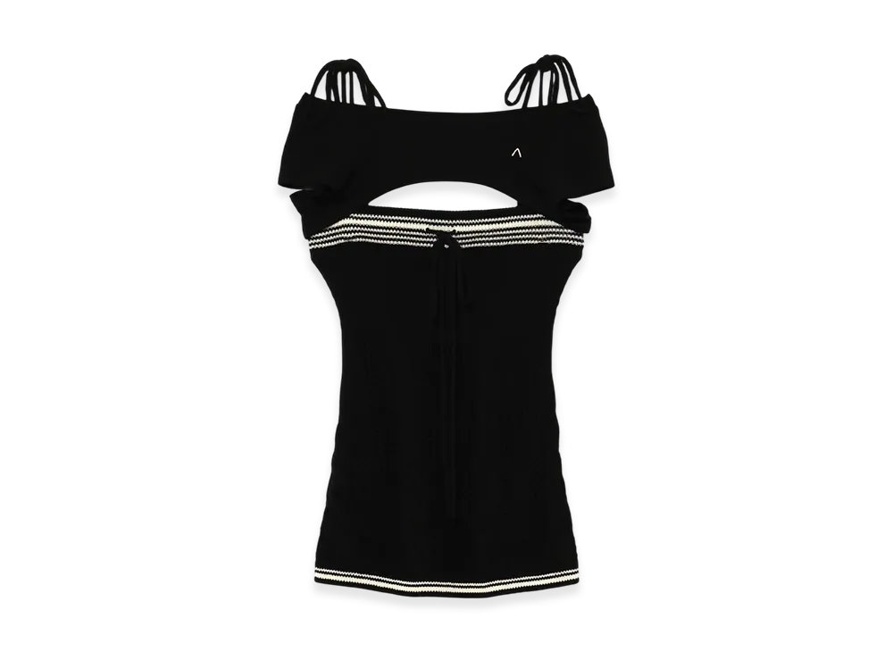 ANDMARY Kitty Cable Knit Tops "Black"