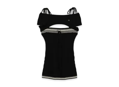 ANDMARY Kitty Cable Knit Tops "Black"