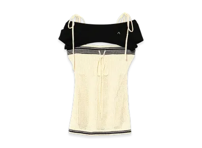 ANDMARY Kitty Cable Knit Tops "Ivory"