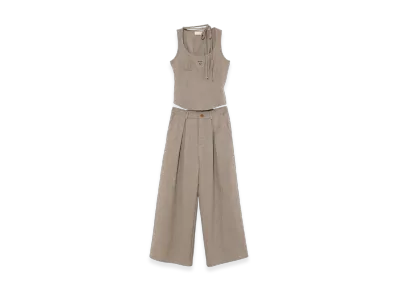 ANDMARY Donna Ribbon Pants Set Up "Brown"